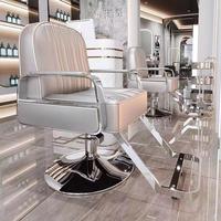 Fauteuil de coiffure commercial moderne, hydraulique, réglable, en cuir PU, pour salon de beauté, pliable, non.