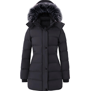 Parka Reversible de invierno para mujer, Chaqueta de manga larga con capucha gruesa de algodón acolchado, prendas de vestir de gran tamaño con decoración de logotipo - Product Image 1