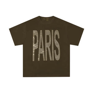 Summer Short Sleeve Fashion Brand Rhinestone Print Glitter t Shirt Crystal Oversized Rhinestone <b>Tshirt</b> for Men - Product Image 2