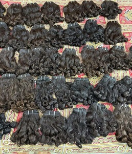 Cabello humano crudo sin procesar indio de alta calidad, paquetes de trama doble, Natural rizo de onda, textura rizada, cabello completo suave y grueso - Product Image 3