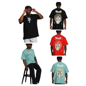 T-shirt surdimensionné Streetwear Imprimé graphique vintage surdimensionné Grande taille Coton lourd ODM OEM - Product Image 5