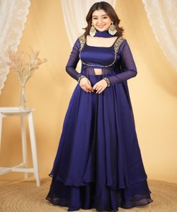 Derniers vêtements de fête indiens pour femmes Lahenga Ladies Wear Wedding Wear Embroidery Stone Work Choli Blouse Dupatta Lahnega - Product Image 6