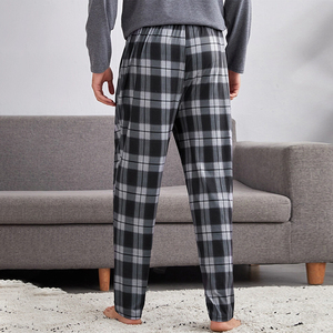 Vêtements de nuit personnalisés pour hommes, imprimé tartan, vente en gros, pantalon de salon à carreaux pour hommes, pantalon de pyjama en bambou à taille élastique - Product Image 4
