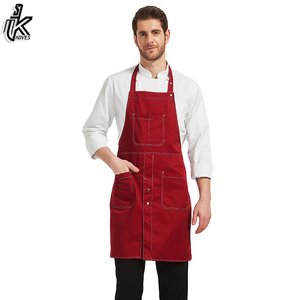 Babero protector de cocina personalizable de algodón 100% de alta calidad, delantal de Chef con impresión de logotipo personalizado, suministro a granel - Product Image 4