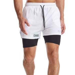 <b>Men</b> 2 in 1 Lined <b>Shorts</b> 7 Inch, Camouflage Compression Liner Running Gym Workout Athletic Sports Mesh <b>Zip</b> <b>Pockets</b> Drawstring - Product Image 3