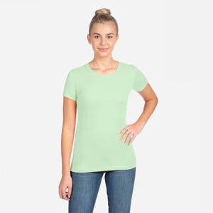 Camisetas Cortas de Algodón para Mujer, Cuello Redondo, Ajustadas, Transpirables, Ecológicas, con Estampado por Transferencia de Calor, OEM, Ideales para el Verano - Product Image 1