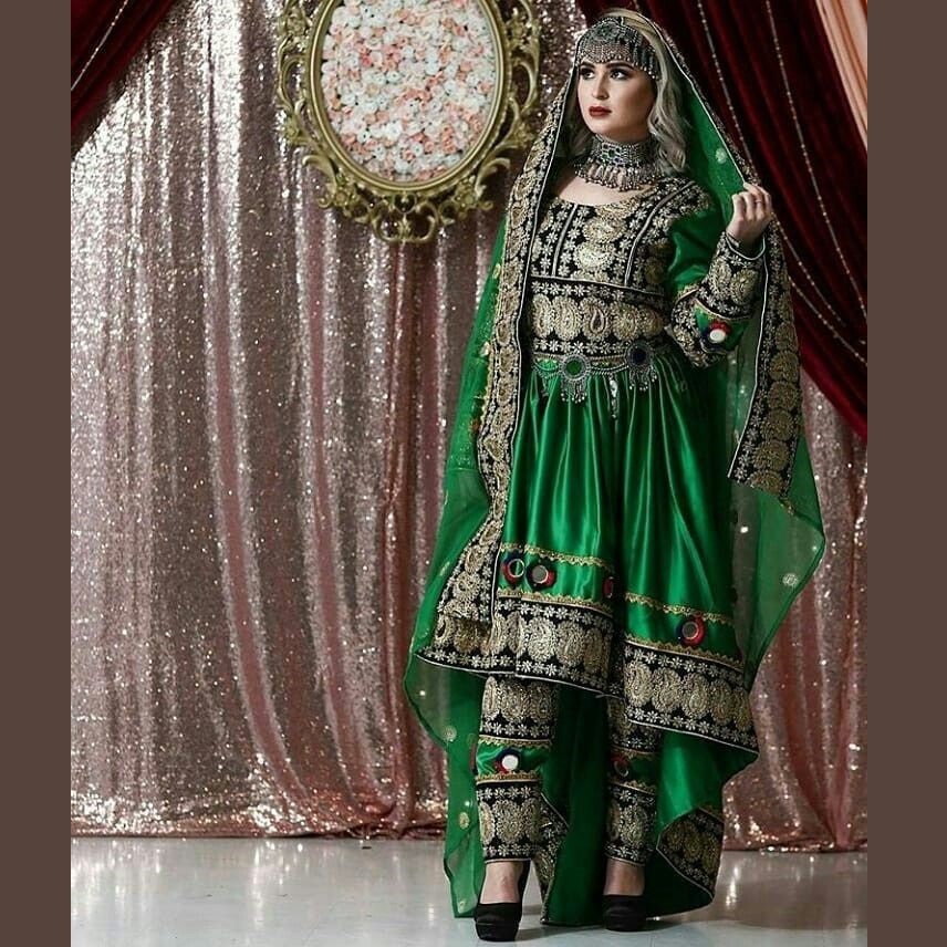 forever 21 emerald green dress Green Chinon Silk Floral Plazo Suit For Indian & Pakistani Wedding Festival main image 1