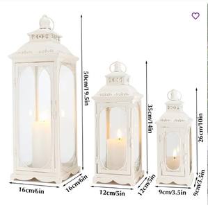 Luxury White Lantern <b>Set</b> with Glass Panels Soft <b>Candle</b> Glow Timeless Design Ideal for Festive Home Decor and Elegant Gifting - Product Image 6