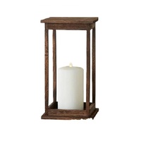 Lanterne en bois vintage très demandée avec poignée en corde, support de bougie rustique pour extérieur, idéal pour Noël, Pâques, décoration de jardin, écologique