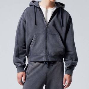 Custom Streetwear Hoodies Men with Embroidery & Printing Custom Logo Unisex Oversize Mens <b>Zip</b> <b>up</b> Hoodies Sweatshirts - Product Image 2