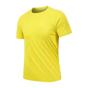 T-shirts de course à pied décontractés 100% polyester à coupe sèche pour hommes, avec broderie 3D, marques de vêtements de sport personnalisées, courte longueur - Product Image 2