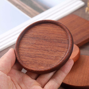 Posavasos de madera de acacia al por mayor, personalizados, redondos, de corcho epoxi, de bambú macizo, con logotipo de resina, para té, café y bebidas. - Product Image 6