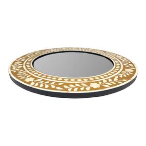 Hecha a mano madera azul hueso incrustaciones patrón Floral espejo marco pared decoración muebles por HF CRAFTS - Product Image 6