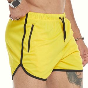 Double couche Sporty Solid Hommes Taille haute élastique Anti-Uv Quick Dry Tight Stretch Fitness Training Marathon Running Shorts - Product Image 5