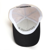 Casquette de baseball à cinq panneaux avec broderie de lettres, couronne haute, couleur contrastante, visière incurvée, ajustable, en coton, unisexe, style streetwear, snapback