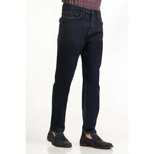 Jeans de mezclilla casual de verano, corte ajustado, lavado a la piedra, B MN-JNS-SS25-007, pierna recta, azul medio, con bolsillos, lavado. - Product Image 3