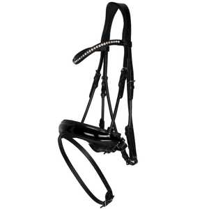 Venta al por mayor nueva brida de cuero snaffle de caballo de alta calidad en negro mejor nueva brida anatómica brida de cuero anatómica de caballo - Product Image 6