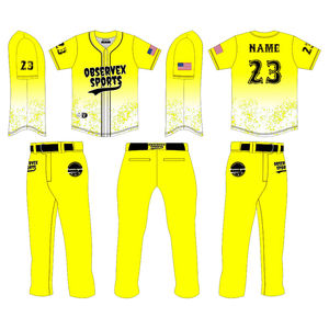 Uniforme de béisbol de poliéster para adultos con logotipo personalizado de alta calidad para ropa de equipo Suministro directo de fábrica - Product Image 3