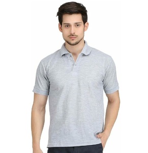 Polo personalizable informal de hombre mezcla de algodón de punto con logotipo transpirable sólido naranja hombres Polo camiseta - Product Image 3