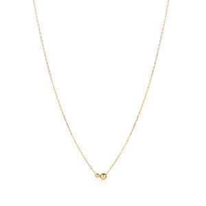 Collier à breloque artisanal moderne en forme de boule unie, fiançailles et mariage, bijoux en argent sterling 925 faits à la main en Turquie pour femmes - Product Image 1