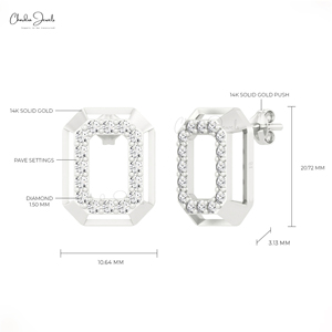 สินค้าขายดีที่สุด1.5มม. กลมเพชรสีขาวธรรมชาติทรงแปดเหลี่ยมกระดุมทอง14K เครื่องประดับแฮนด์เมด - Product Image 3