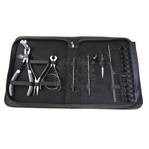Kits d'outils d'extensions de cheveux en acier inoxydable de haute qualité coupe-fil filetage crochet boucle perles pince à sertir pince à ruban - Product Image 1