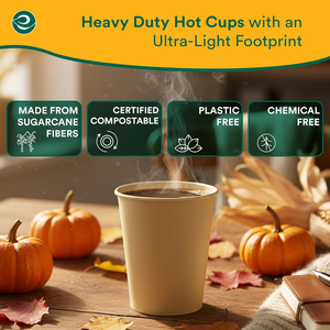 Gobelets à café jetables écologiques biodégradables compostables étanches durables en PET/PLA, compatibles congélateur, sans BPA, pour voyage et pique-nique - Product Image 2