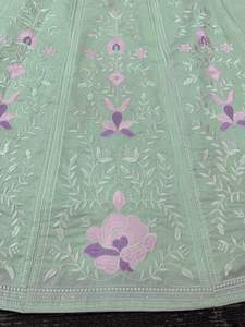 Nuevo diseñador indio Fancy Mono Banglory Sequence bordado trabajo Lehenga & Choli con encaje de cuatro lados y Fancy Latkan Dupatta - Product Image 6