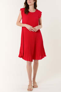 Custom High Quality Women's Dress <b>for</b> Summer Round-Neck Pleated Cap Sleeve Available Different Colours Leopard Pattern Woven - Product Image 4