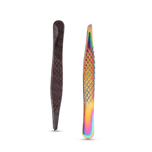 Pinzas para cejas de acero inoxidable puntiagudas de oro rosa ecológicas ligeras profesionales de alta calidad diseño de moda personalizado - Product Image 6