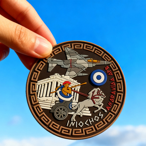 Ailes de l'aviation hellénique 3D personnalisées Patch en PVC Insigne officiel en caoutchouc de l'emblème de vol grec pour uniformes et collectionneurs - Product Image 1