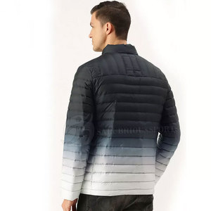 Men's XL Two-Tone Dyed Eco-Friendly Puffer Jacket Custom Logo Waterproof <b>Stand</b> Collar Breathable Lightweight Winter Outdoor <b>Work</b> - Product Image 3