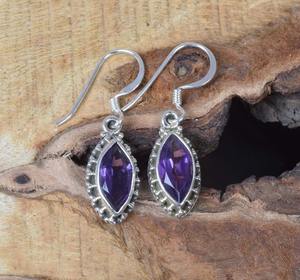 Boho Style Classical <b>Earrings</b> Jewelry for Women Silver Jewelry 925 Sterling Silver Amethyst Gemstone <b>Handmade</b> <b>Earrings</b> Gift Love - Product Image 3