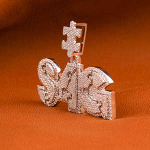 Moissanite S4G Cadena colgante de hip hop de diamante en forma personalizada, personalización de Plata de Ley 925 Regalo completo helado para él - Product Image 2