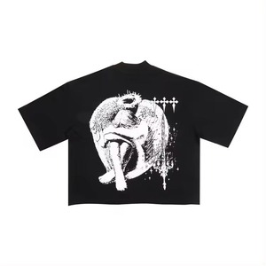 Camiseta Corta de Alta Calidad, Estilo Holgado, Personalizada con Estampado, Ropa de Verano para Hombre, Algodón/Poliéster, Secado Rápido, Transpirable - Product Image 4