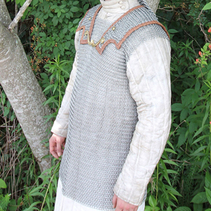 Chemise de cotte de mailles médiévale en aluminium Roman Lorica Hamata Armure d'anneau bout à bout faite à la main Costume de reconstitution romaine sans manches - Product Image 2