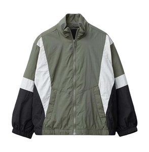 Chaqueta Cortavientos Deportiva de Poliéster con Cierre, Chaqueta Cortavientos para Hombre con Bloques de Color y Logotipo Personalizado - Product Image 1