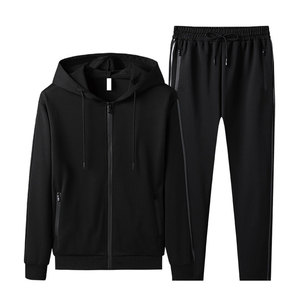 Conjunto Deportivo Elegante para Hombre, Corte Ajustado, Dos Piezas, Sudadera con Capucha y Pantalones Deportivos, Algodón Poliéster, Logotipo Personalizado, OEM ODM, Venta al por Mayor, MOQ Bajo - Product Image 1