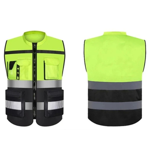 Gilet de sécurité haute visibilité antistatique avec poches, bandes réfléchissantes, léger, séchage rapide pour le travail, la construction, la patrouille routière - Product Image 2
