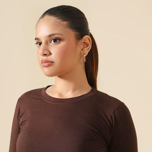 เสื้อยืดแบบสวมศีรษะแขนยาวคอสูงของผู้หญิงแบบใหม่เสื้อยืดสีพื้นแบบลำลองสำหรับฤดูใบไม้ร่วง - Product Image 6