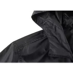 Custom <b>Black</b> Zip-Up Hooded Windbreaker <b>Jacket</b> for <b>Men</b> Plus-Size Breathable <b>Lightweight</b> Plain Decoration Fur for Summer Season - Product Image 5