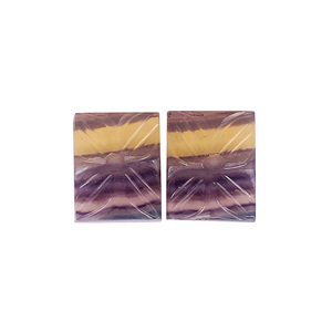 Multi Fluorite 2 Pcs 55cts Lot de pierres précieuses pour la fabrication de bijoux Bague en pierre sculptée Pierre unique fabriquée à la main - Product Image 1