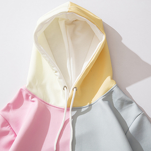 Vente en gros personnalisé patché 100% coton imprimé multicolore lourd vintage fermeture éclair automne sweat à capuche pour hommes - Product Image 5