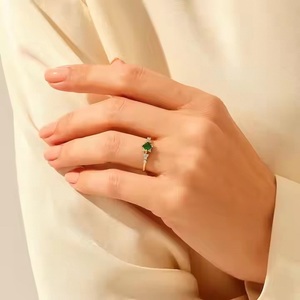 แหวนเพชรมอยส์ซอไนท์แท้ประดับเพชร14K แหวนหมั้นทองสำหรับผู้หญิงของขวัญเครื่องประดับสำหรับวันวาเลนไทน์ - Product Image 3