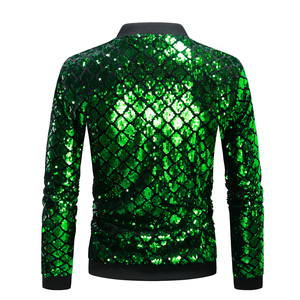 แจ็กเก็ตปักเลื่อมของผู้ชายแจ็กเก็ตผู้ชายน้ำหนักเบาระบายอากาศได้ไซส์ใหญ่พิเศษ - Product Image 6