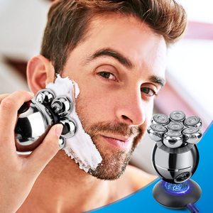 Afeitadora Eléctrica Inalámbrica Recargable para Uso en Seco y Húmedo, Rasuradora Rotatoria IPX7 para Cabeza Calva, Barba y Rostro, para Hombres y Mujeres - Product Image 1