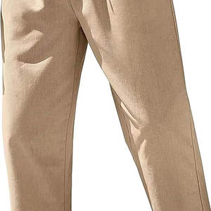 Pantalon en coton 100% à la mode pour hommes, multi-poches, de couleur unie, pour le travail en plein air, décontracté, coupe ample, multi-usages - Product Image 3