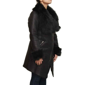 Gabardina de piel larga Popular 2025 para mujer, piel clásica de mujer con tela de primera calidad, estilo cálido y cómodo para la moda - Product Image 6