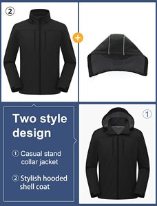 <b>Hooded</b> <b>Soft</b> <b>Shell</b> <b>Jacket</b> Zipper Softshell Breathable Hiking <b>Jackets</b> Outdoor <b>Jackets</b> 100% Polyester/POLYESTER / NYLON Closure - Product Image 4