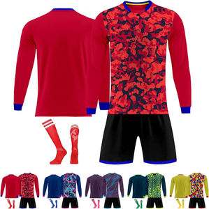 Custom Designed Breathable 100% Polyester Unisex Sports <b>Football</b> Jersey Soccer Uniforms V-neck Half Sleeve Quick Dry Full - Product Image 3